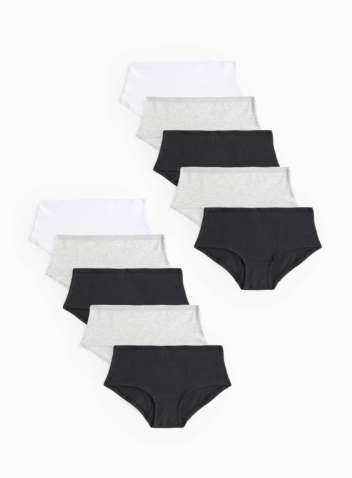 Monochrome Cotton Blend Briefs 10 Pack 5-6 years - Image 1